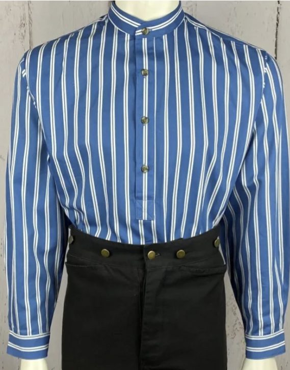 Frontier classics pioneer shirt blue stripe civil war sutler